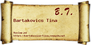 Bartakovics Tina névjegykártya